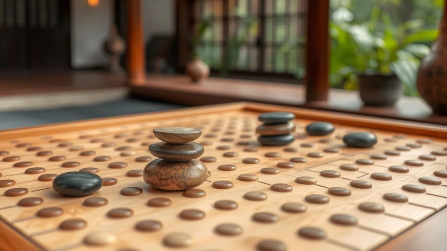 Bàn cờ Go trong môi trường yên tĩnh