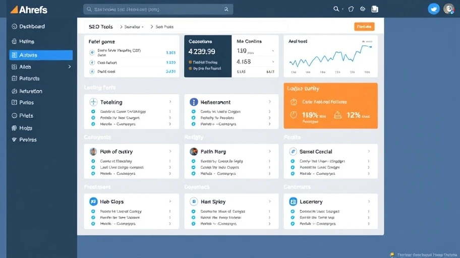 Bảng điều khiển Ahrefs với các công cụ SEO