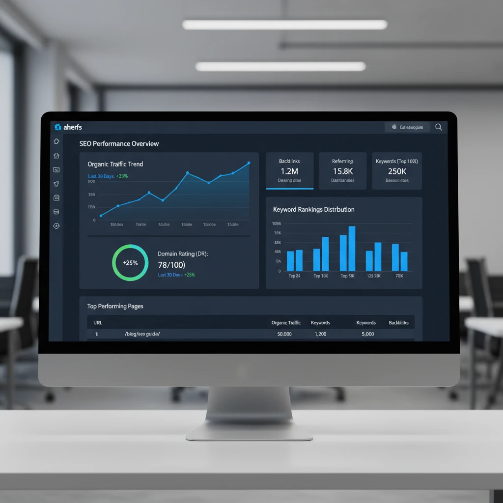 Bảng điều khiển chỉ số hiệu suất trong ahref