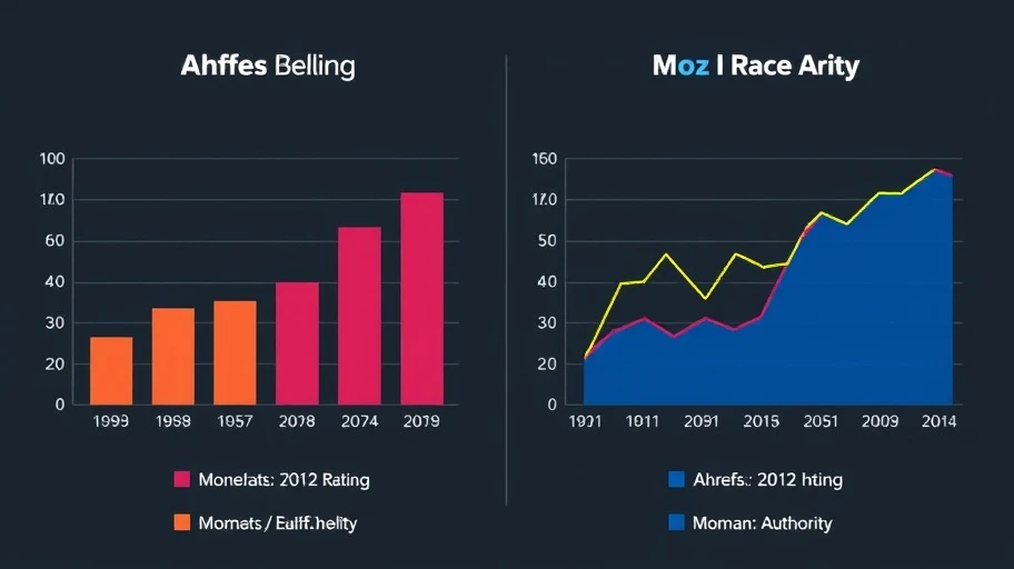 Biểu đồ so sánh chỉ số Domain của Ahrefs và Moz