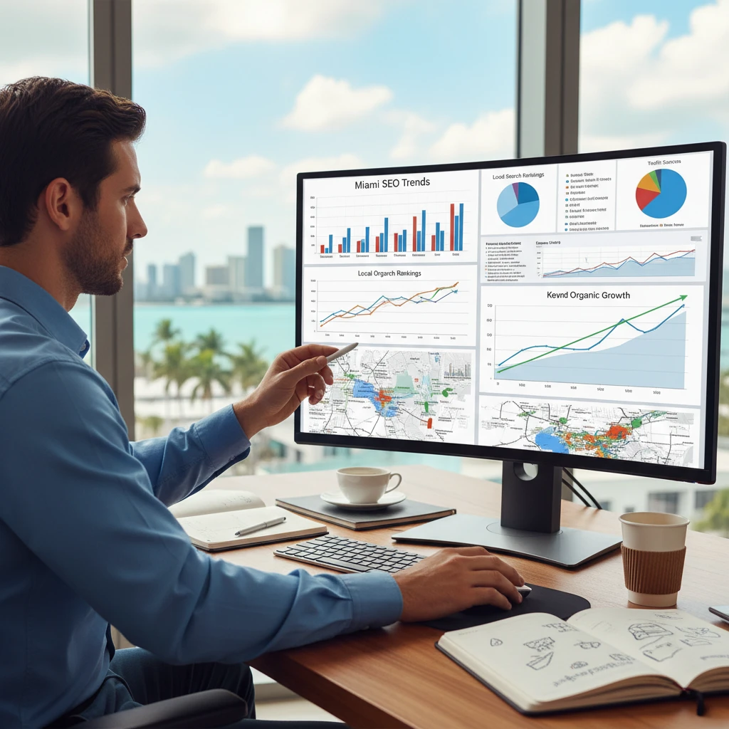 Chuyên gia đang phân tích dữ liệu SEO trên màn hình máy tính