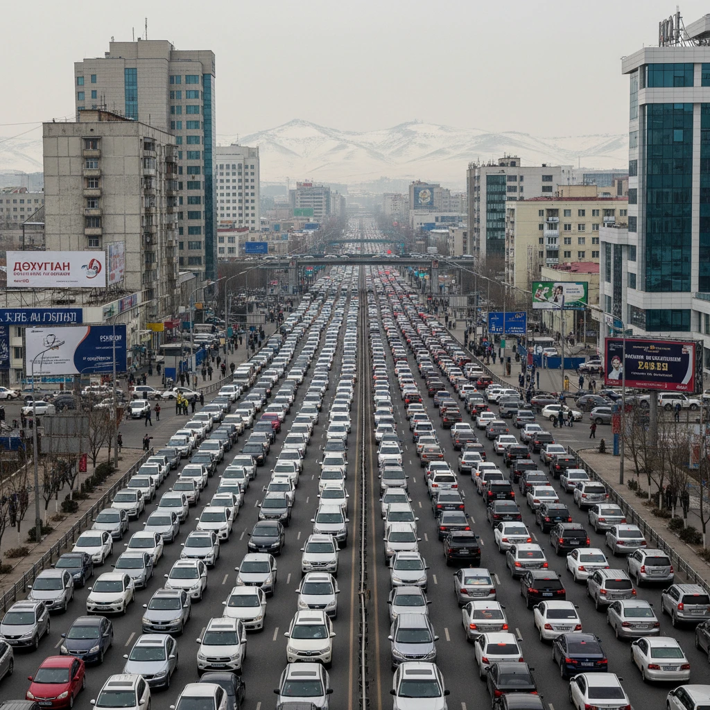 Đường phố kẹt xe Ulaanbaatar