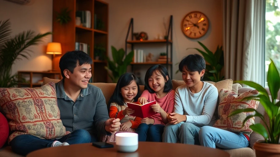 Gia đình sử dụng thiết bị Google Home