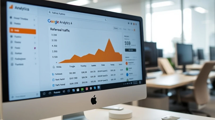 Giao diện GA4 với dữ liệu referral traffic