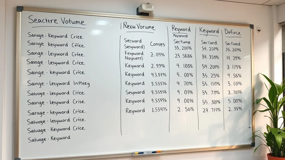 Hình ảnh bảng từ khóa SEO chi tiết