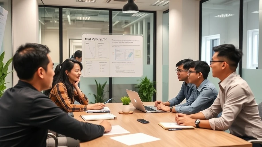 Hình ảnh buổi họp chiến lược mua traffic tại văn phòng Việt Nam