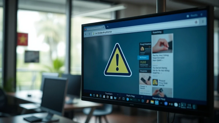 Hình ảnh cảnh báo deceptive site từ Google