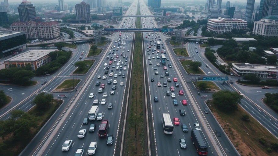 Hình ảnh đường cao tốc I-495 đông đúc giờ cao điểm