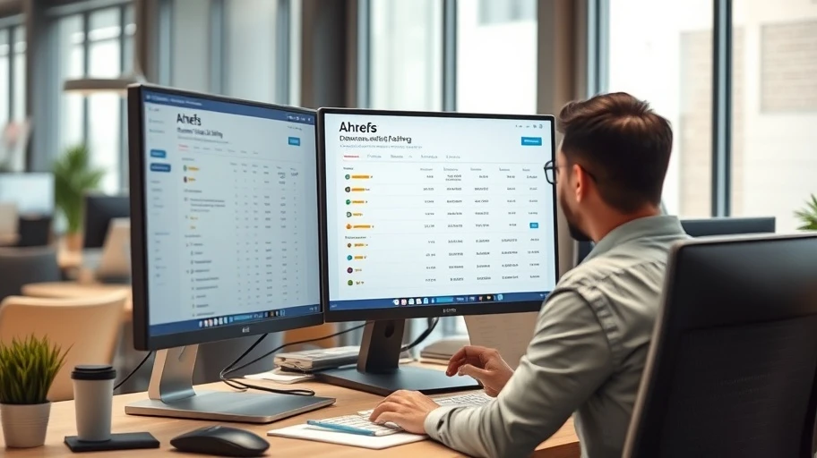 Hình ảnh phân tích Domain Rating bằng Ahrefs trong văn phòng Việt Nam