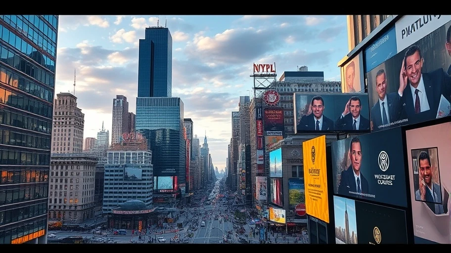 Hình ảnh thành phố New York cho thấy hoạt động tiếp thị số