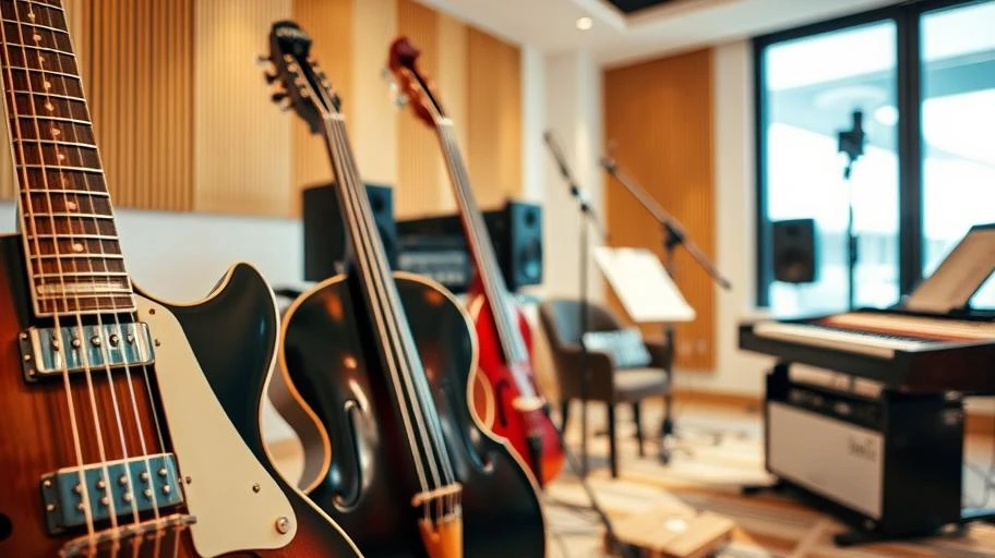 Hình ảnh thiết bị phòng thu hiện đại tượng trưng cho kỹ thuật của Seo Taiji