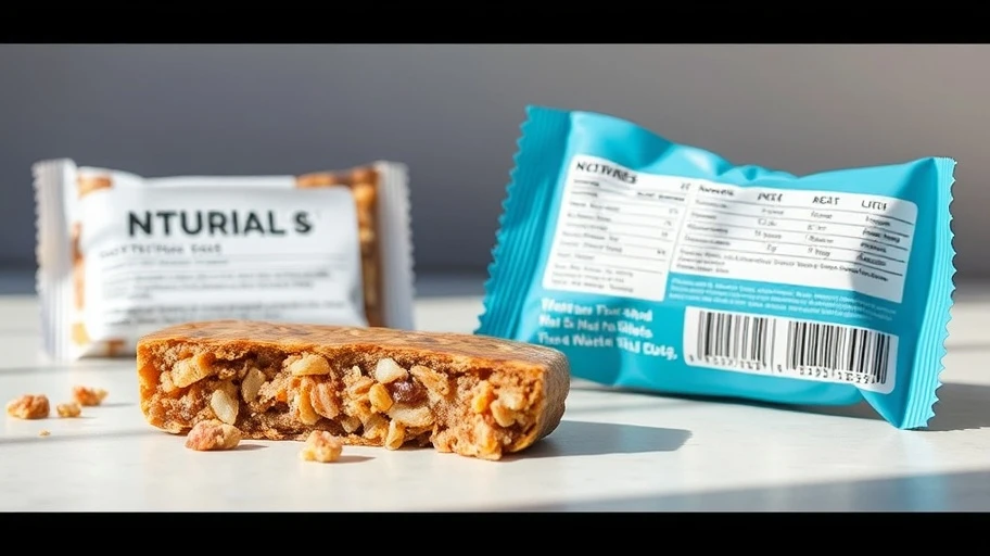 Ingredients and packaging of nutritional bars.