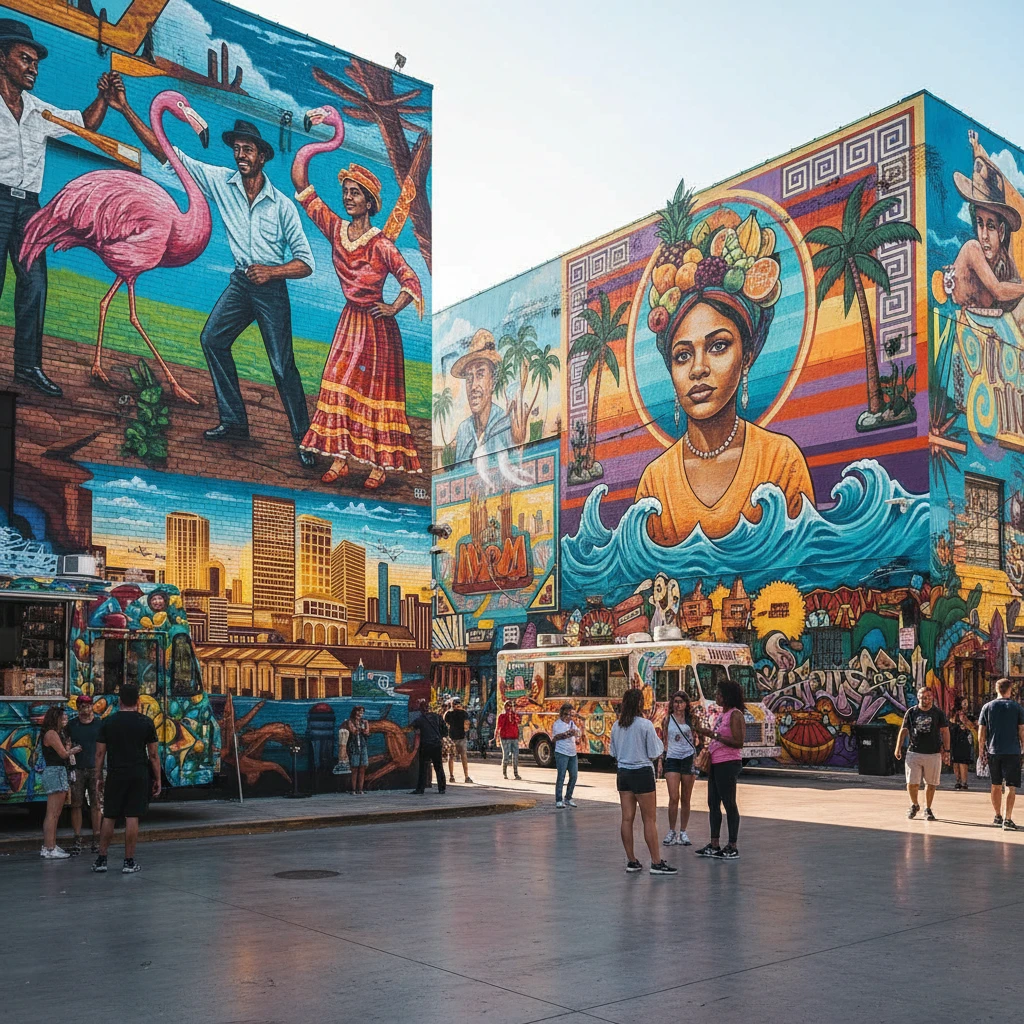 Khu nghệ thuật sinh động tại Miami với tranh tường rực rỡ