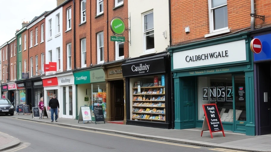 Khung cảnh đường phố Dublin với các doanh nghiệp địa phương
