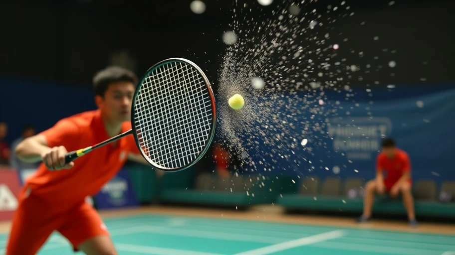 Kim Won-ho thực hiện cú smash ngoạn mục trên sân