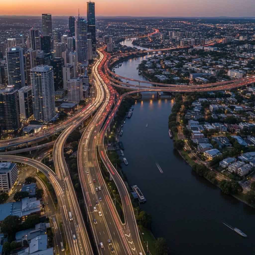Mô hình giao thông Brisbane qua Google Maps