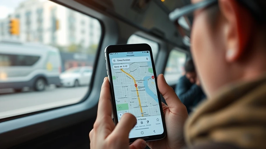 Người dùng điều hướng bằng Google Maps trên điện thoại.