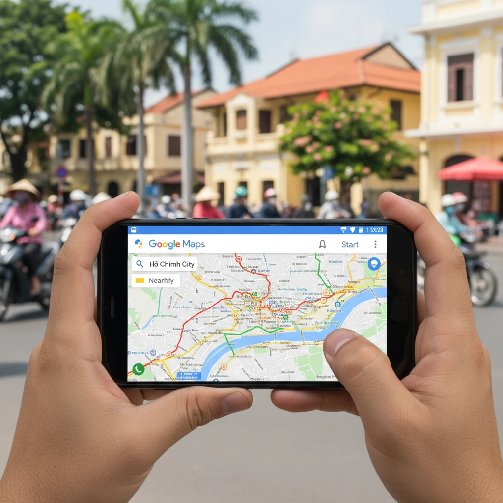 Người dùng theo dõi lưu lượng trên Google Maps.