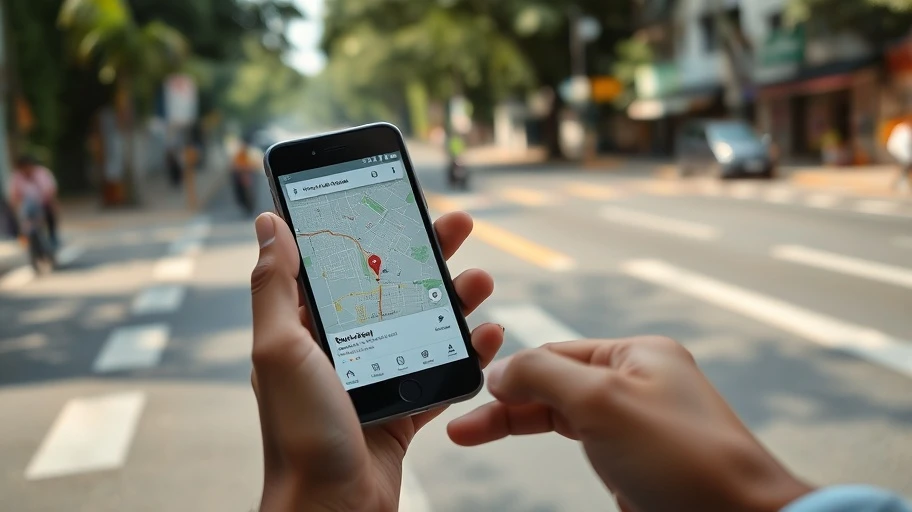 Người dùng xem hướng dẫn từ Google Traffic Map khi điều hướng.
