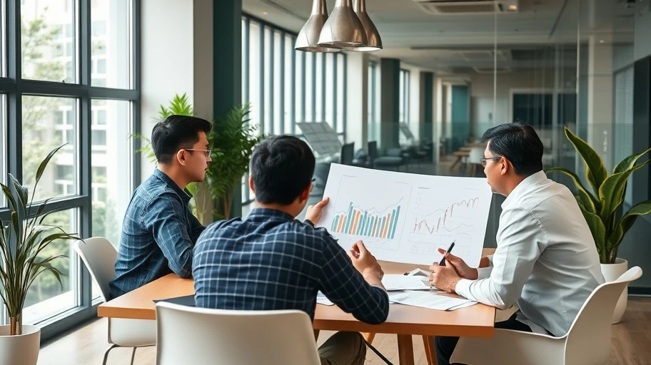 Nhóm làm việc trên kế hoạch SEO marketing hiệu quả