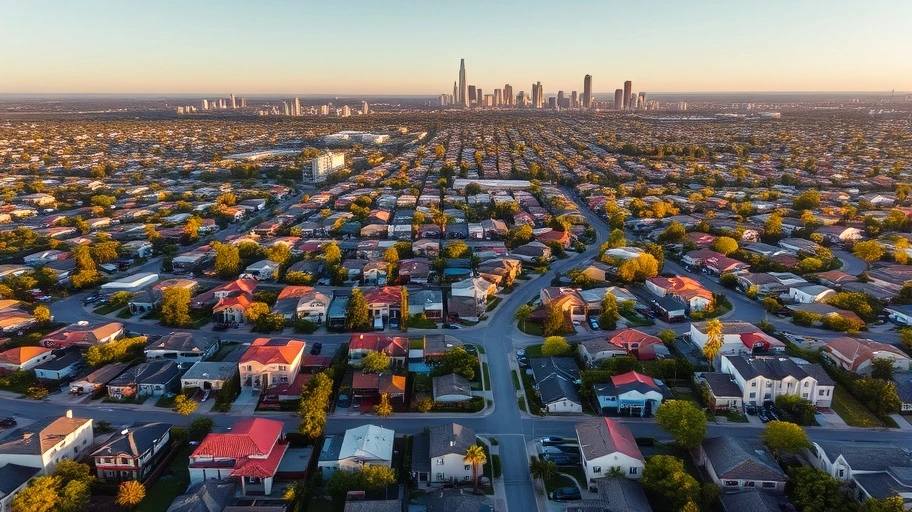 Quang cảnh bầu trời Los Angeles với mã bưu chính 90114