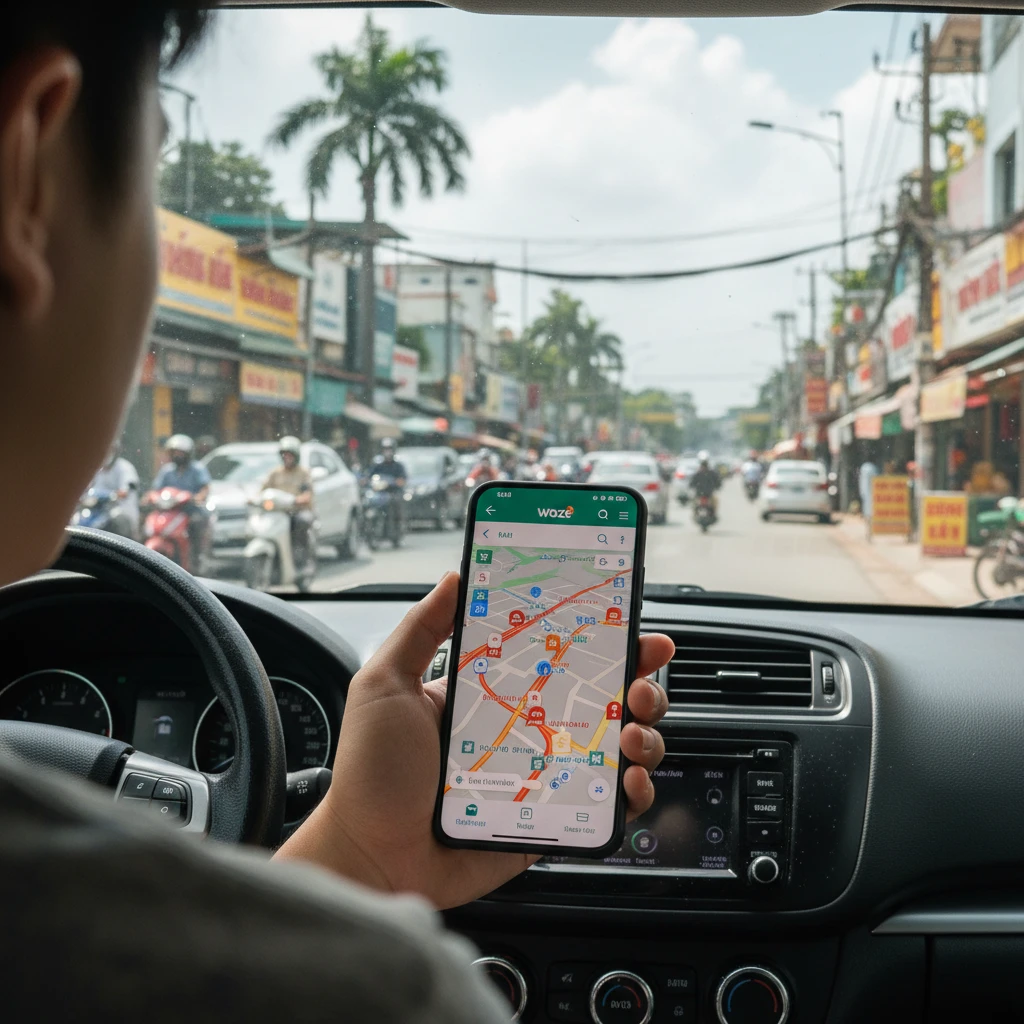 Ứng dụng Waze và cập nhật giao thông từ cộng đồng.